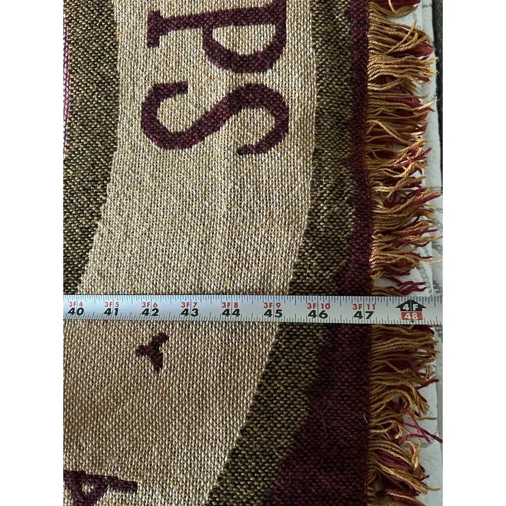 US Marine Corps USMC Personalized Military Veteran Woven Throw Blanket 48x68 VTG